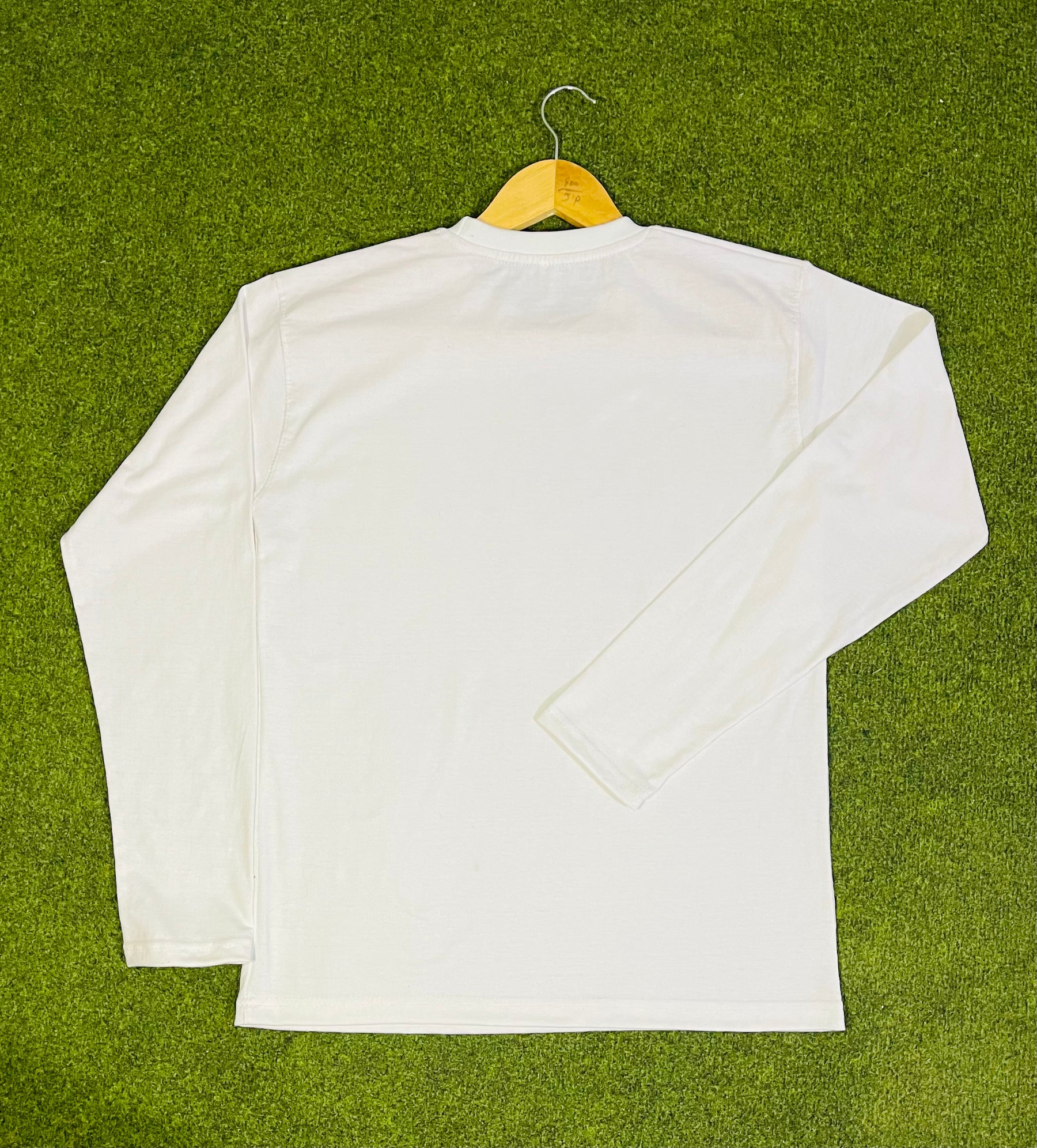 White Full Sleeve Round Neck Shirt with Captain Design – Stylish, Comfortable & Unique