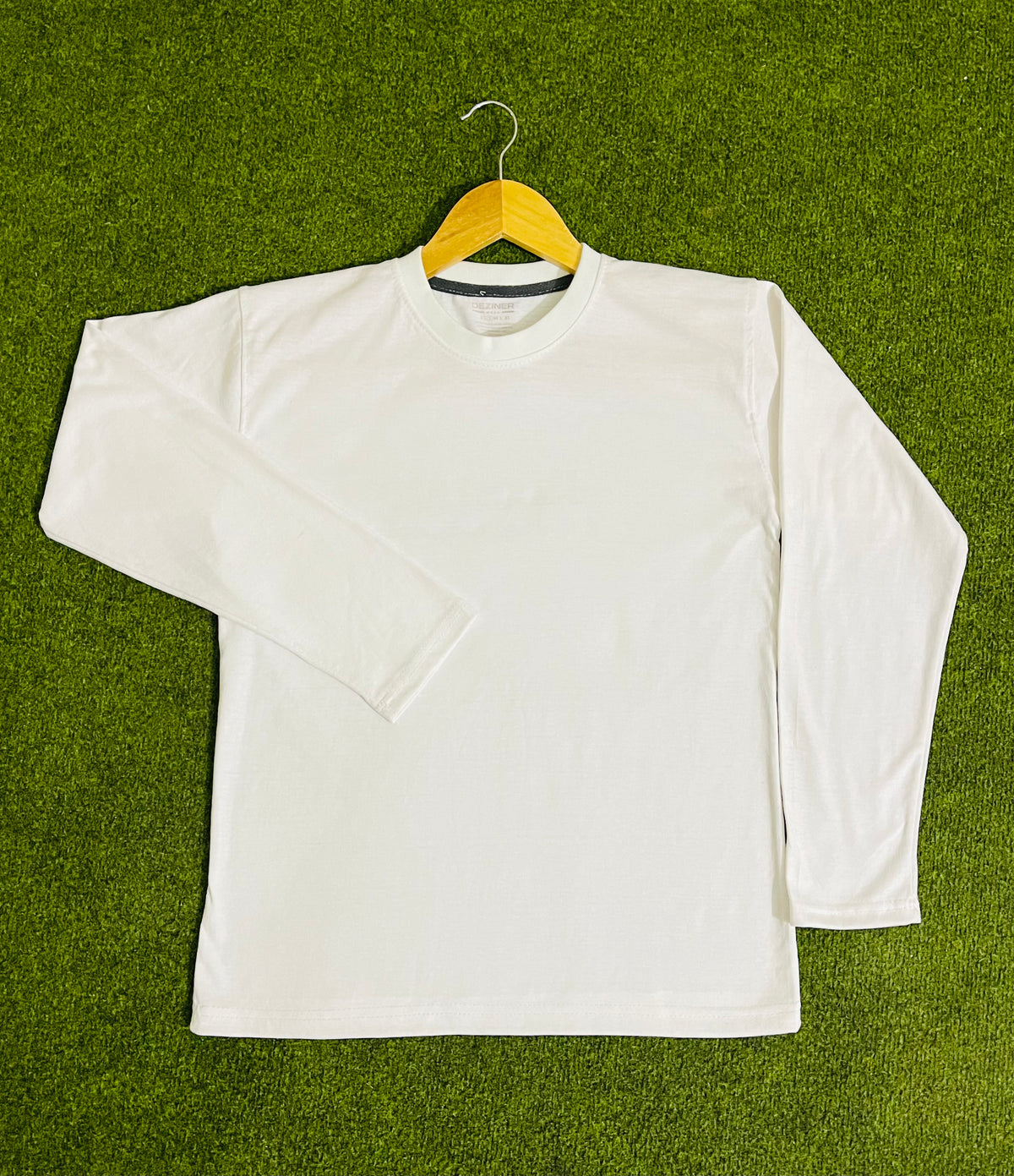 White Full Sleeve Round Neck Shirt with Goli Keo Chalai Design – Stylish, Comfortable & Unique